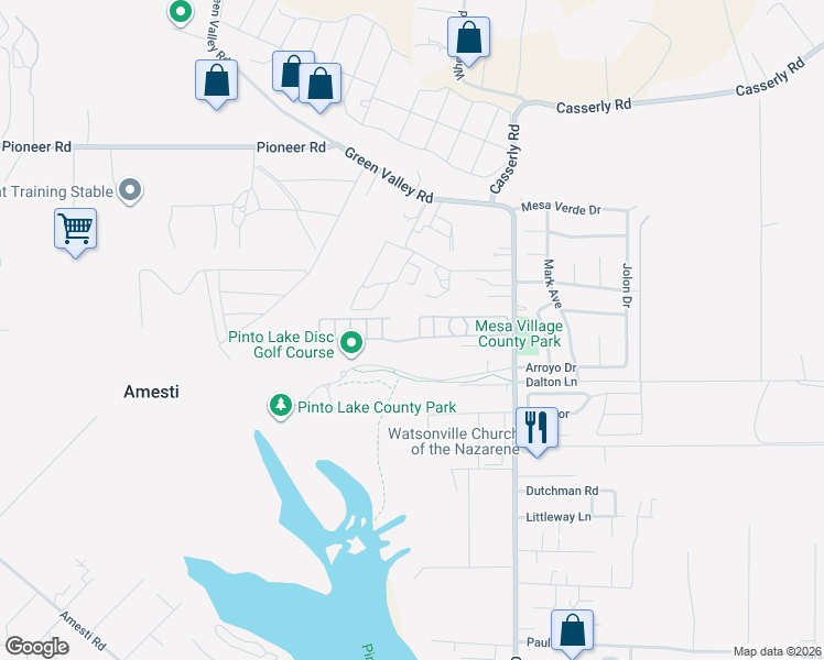 map of restaurants, bars, coffee shops, grocery stores, and more near 789 Green Valley Road in Watsonville