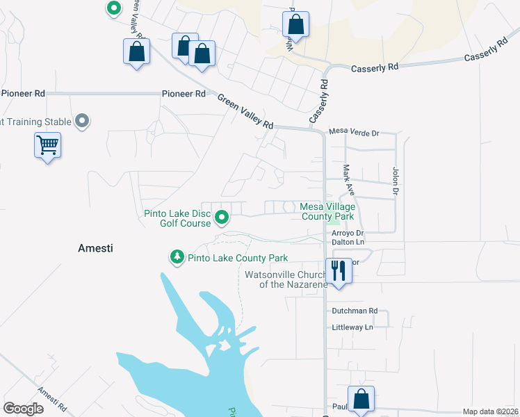 map of restaurants, bars, coffee shops, grocery stores, and more near 789 Green Valley Road in Watsonville