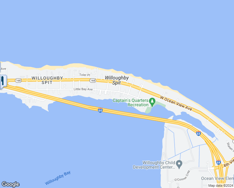 map of restaurants, bars, coffee shops, grocery stores, and more near 9626 10th View Street in Norfolk