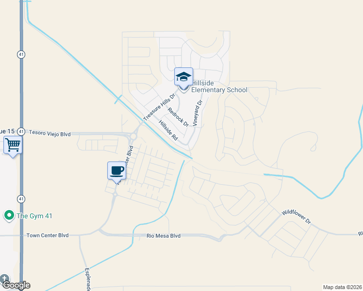map of restaurants, bars, coffee shops, grocery stores, and more near 4253 Vineyard Drive in Madera