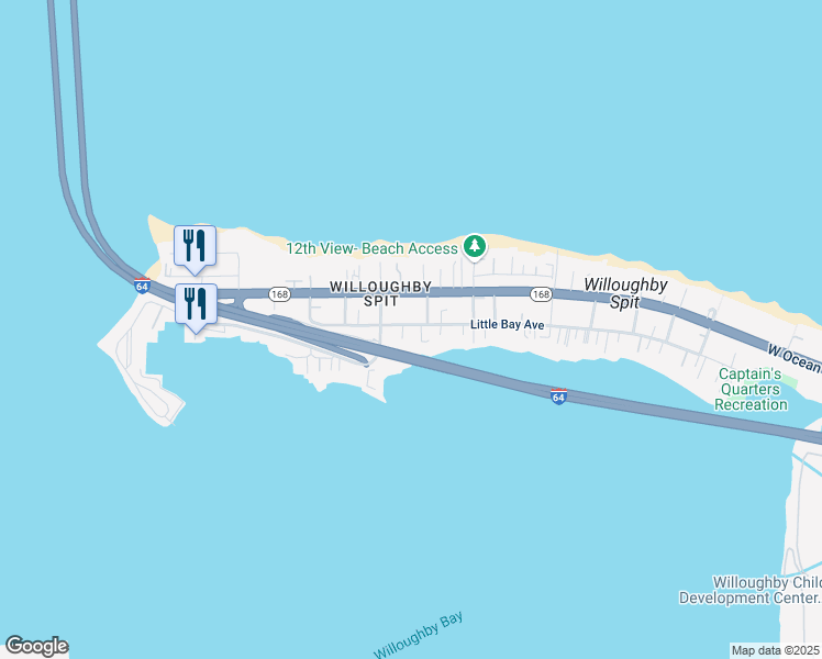 map of restaurants, bars, coffee shops, grocery stores, and more near 1267 Little Bay Avenue in Norfolk