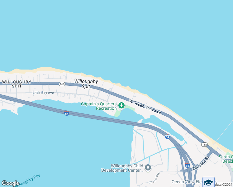 map of restaurants, bars, coffee shops, grocery stores, and more near 868 West Ocean View Avenue in Norfolk
