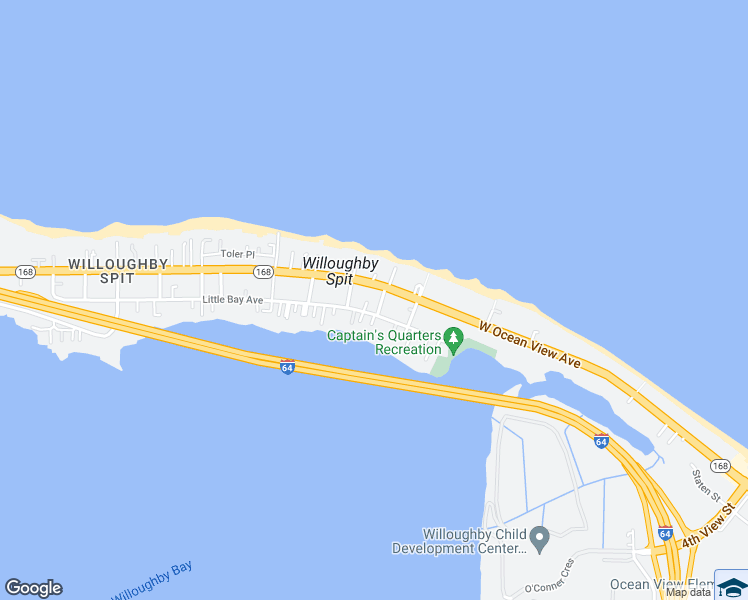 map of restaurants, bars, coffee shops, grocery stores, and more near 9634 Salem Street in Norfolk
