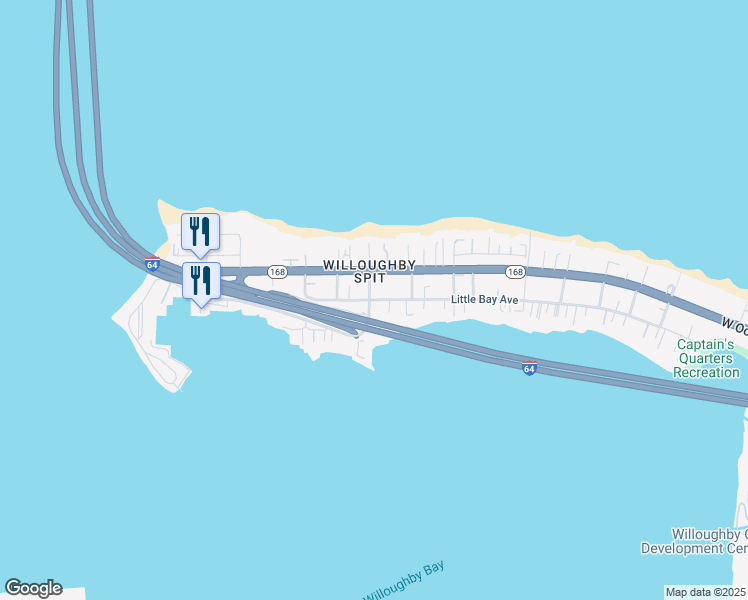 map of restaurants, bars, coffee shops, grocery stores, and more near 9640 13th View Street in Norfolk