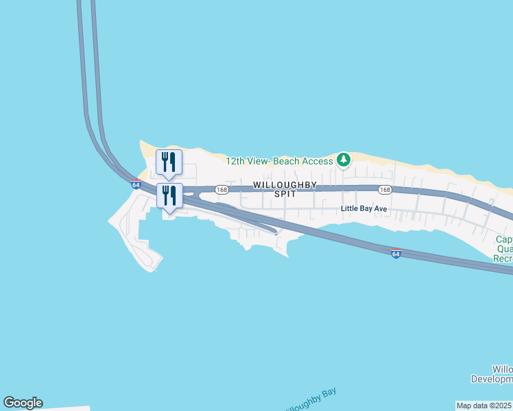 map of restaurants, bars, coffee shops, grocery stores, and more near 1342 Little Bay Avenue in Norfolk
