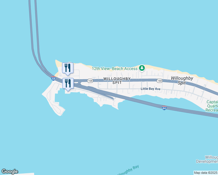 map of restaurants, bars, coffee shops, grocery stores, and more near 1324 Little Bay Avenue in Norfolk