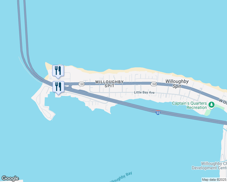 map of restaurants, bars, coffee shops, grocery stores, and more near 1267 Little Bay Avenue in Norfolk