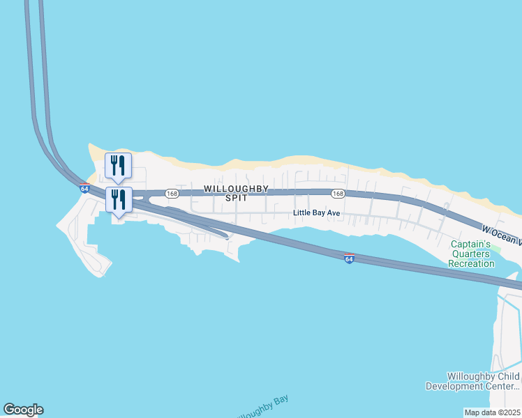 map of restaurants, bars, coffee shops, grocery stores, and more near 1267 Little Bay Avenue in Norfolk