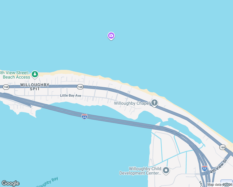 map of restaurants, bars, coffee shops, grocery stores, and more near 9634 Salem Street in Norfolk