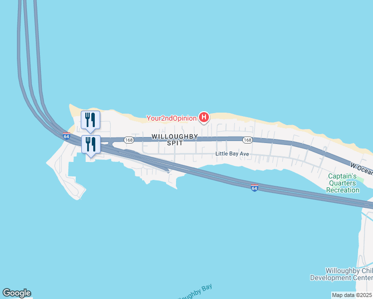 map of restaurants, bars, coffee shops, grocery stores, and more near 1267 Little Bay Avenue in Norfolk