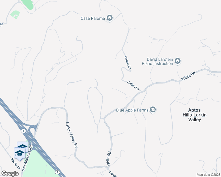 map of restaurants, bars, coffee shops, grocery stores, and more near 510 White Road in Watsonville