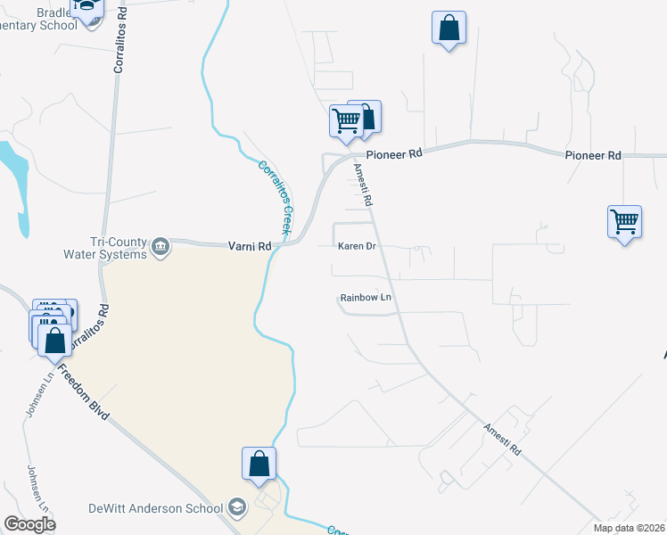 map of restaurants, bars, coffee shops, grocery stores, and more near 23 Karen Drive in Watsonville