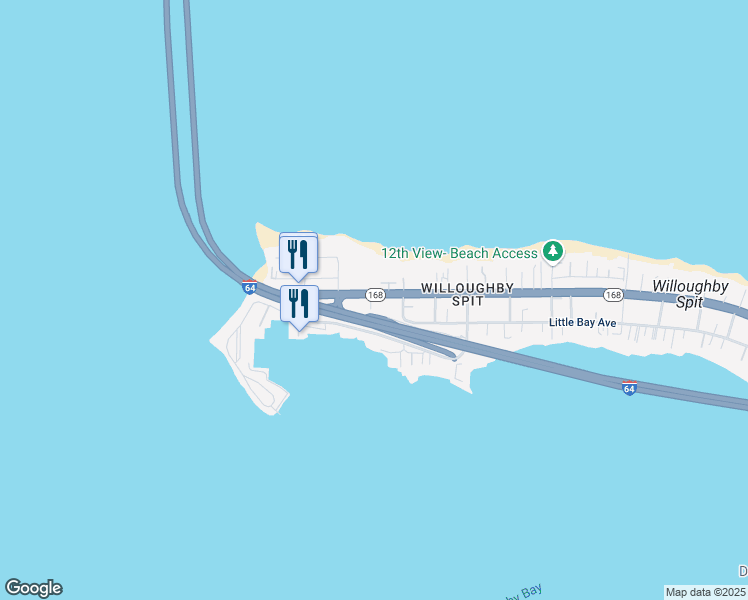 map of restaurants, bars, coffee shops, grocery stores, and more near 1414 West Ocean View Avenue in Norfolk