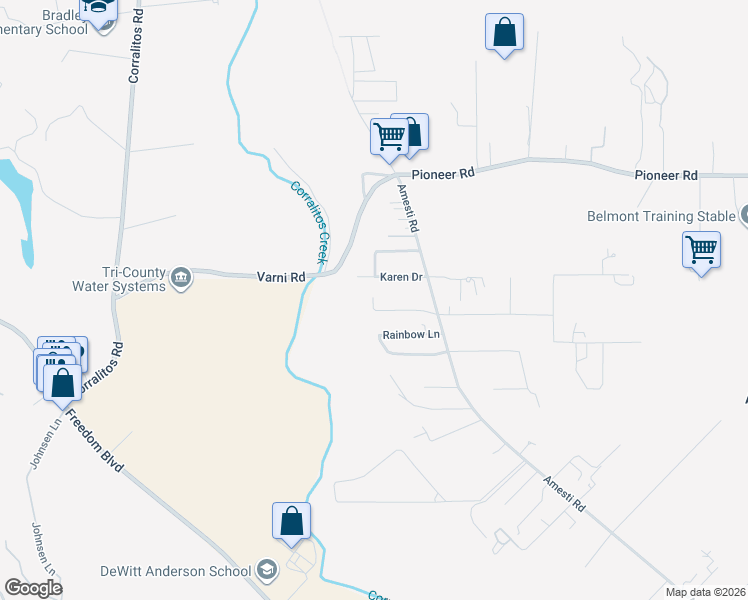 map of restaurants, bars, coffee shops, grocery stores, and more near 23 Karen Drive in Watsonville
