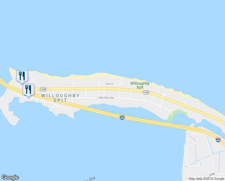 map of restaurants, bars, coffee shops, grocery stores, and more near 1123 West Ocean View Avenue in Norfolk