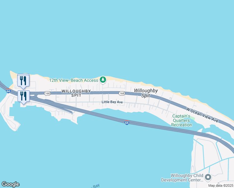 map of restaurants, bars, coffee shops, grocery stores, and more near 1120 West Ocean View Avenue in Norfolk