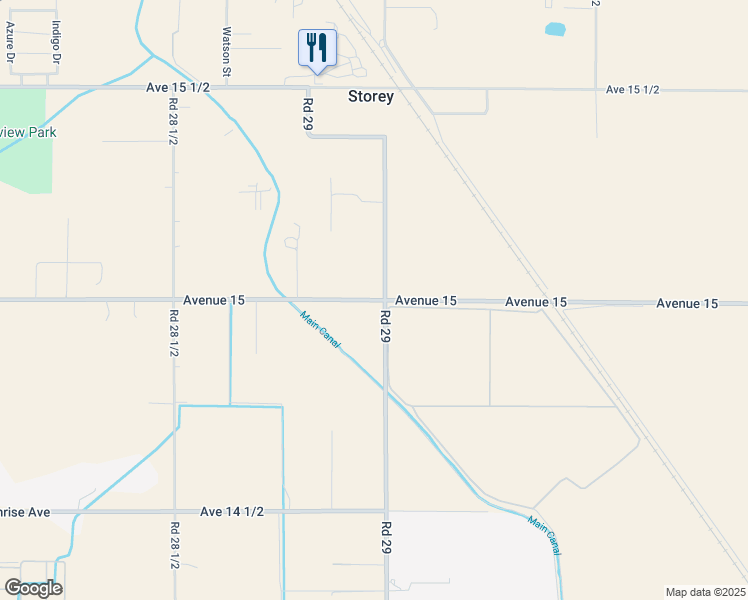 map of restaurants, bars, coffee shops, grocery stores, and more near 29710 Avenue 15 in Madera