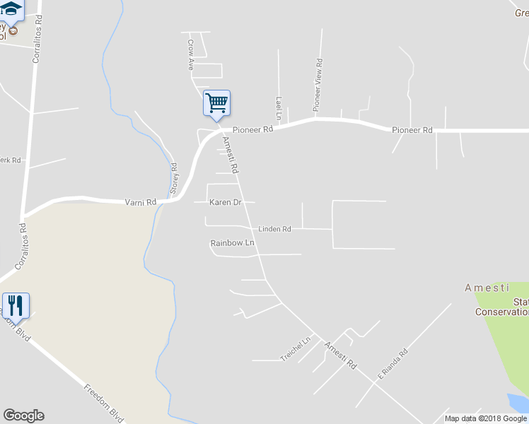 map of restaurants, bars, coffee shops, grocery stores, and more near 222 Bollinger Place in Watsonville