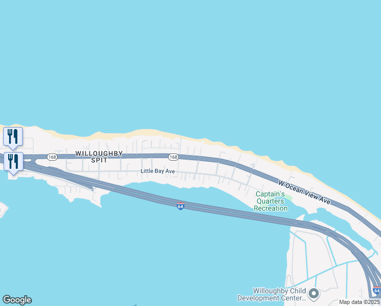 map of restaurants, bars, coffee shops, grocery stores, and more near 1068 West Ocean View Avenue in Norfolk