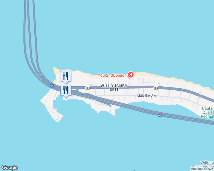 map of restaurants, bars, coffee shops, grocery stores, and more near 1304 West Ocean View Avenue in Norfolk