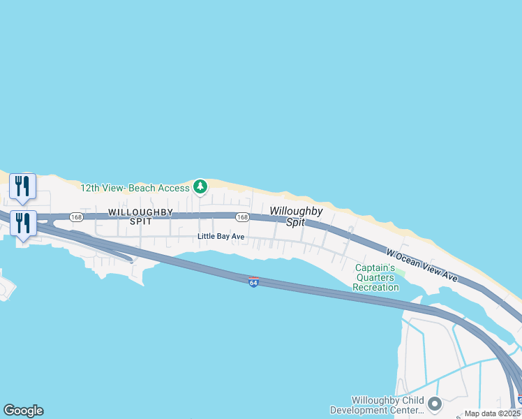 map of restaurants, bars, coffee shops, grocery stores, and more near 1076 West Ocean View Avenue in Norfolk