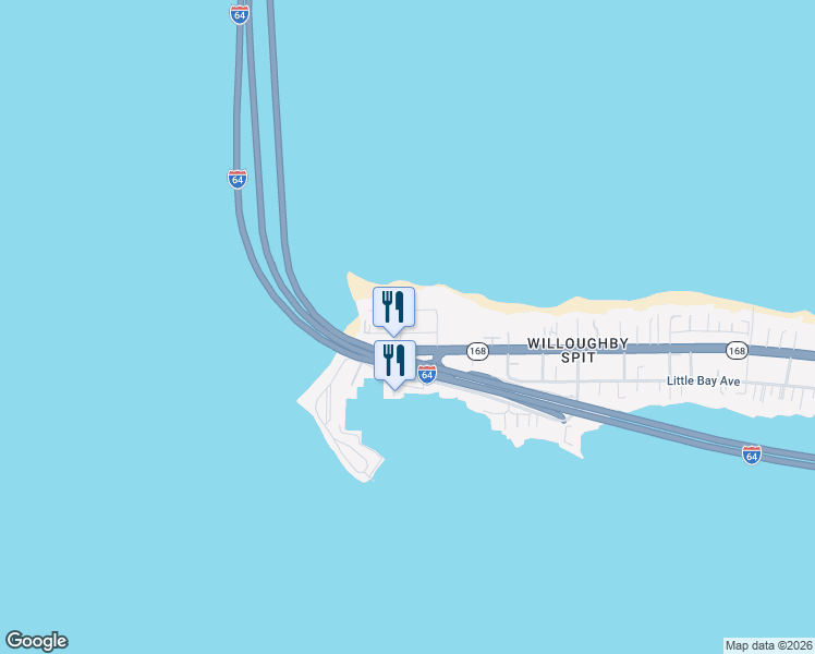 map of restaurants, bars, coffee shops, grocery stores, and more near 1514 Chela Avenue in Norfolk