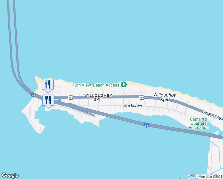 map of restaurants, bars, coffee shops, grocery stores, and more near 1228 West Ocean View Avenue in Norfolk