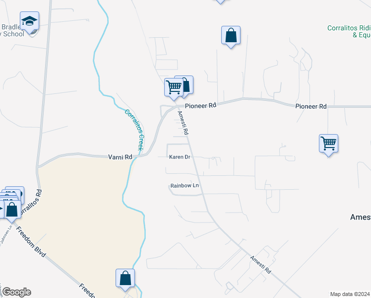 map of restaurants, bars, coffee shops, grocery stores, and more near 861 Amesti Road in Watsonville