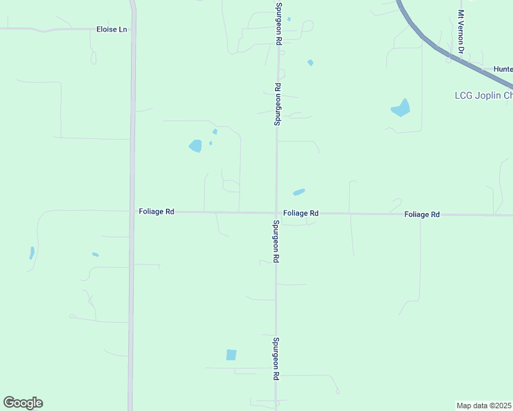 map of restaurants, bars, coffee shops, grocery stores, and more near 9410 Foliage Road in Joplin