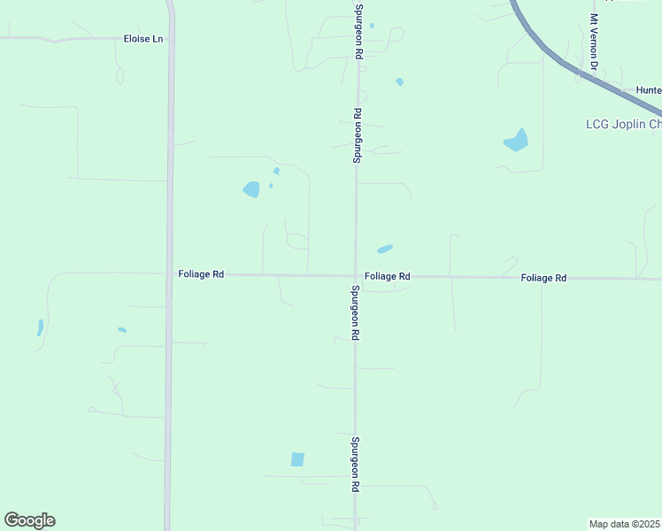 map of restaurants, bars, coffee shops, grocery stores, and more near 9410 Foliage Road in Joplin