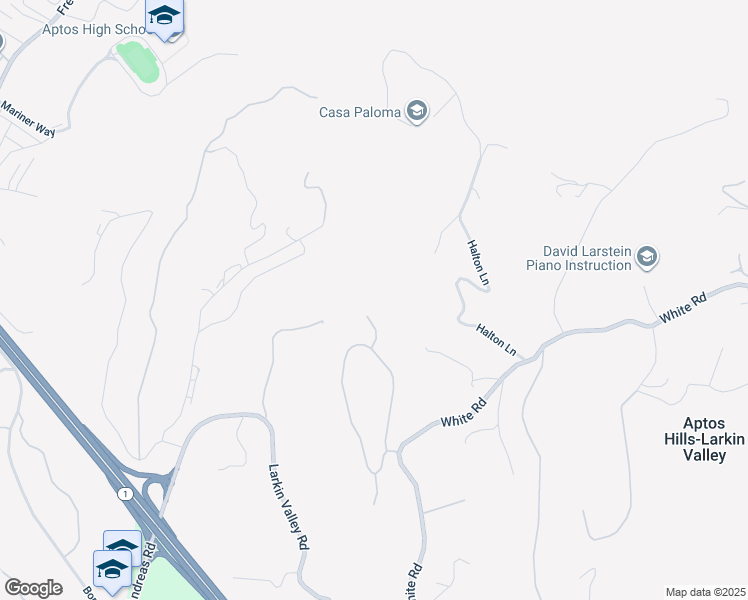 map of restaurants, bars, coffee shops, grocery stores, and more near 388 Aptos Ridge Circle in Watsonville