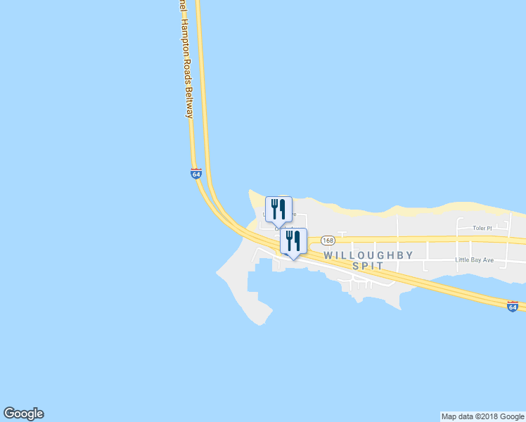 map of restaurants, bars, coffee shops, grocery stores, and more near 1546 Lea View Avenue in Norfolk