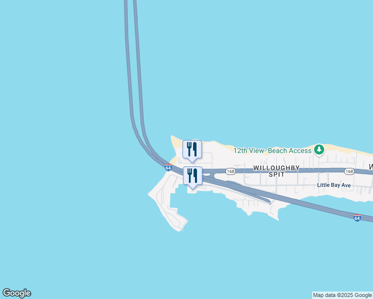 map of restaurants, bars, coffee shops, grocery stores, and more near 1546 Lea View Avenue in Norfolk