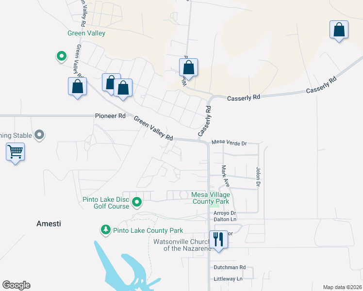 map of restaurants, bars, coffee shops, grocery stores, and more near 895 Green Valley Road in Watsonville