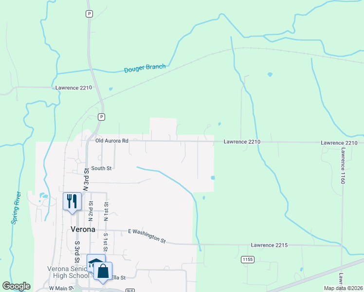 map of restaurants, bars, coffee shops, grocery stores, and more near 426-538 Old Aurora Road in Verona