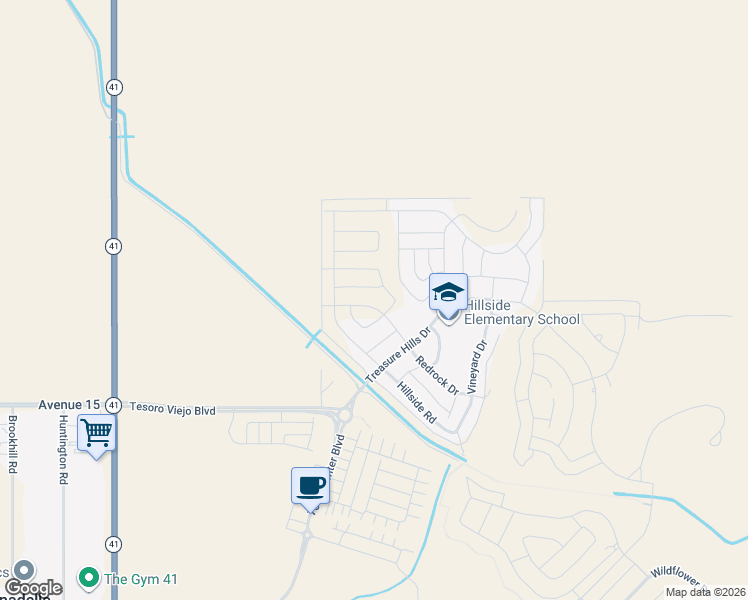 map of restaurants, bars, coffee shops, grocery stores, and more near 4636 Twin Oaks Rd in Madera