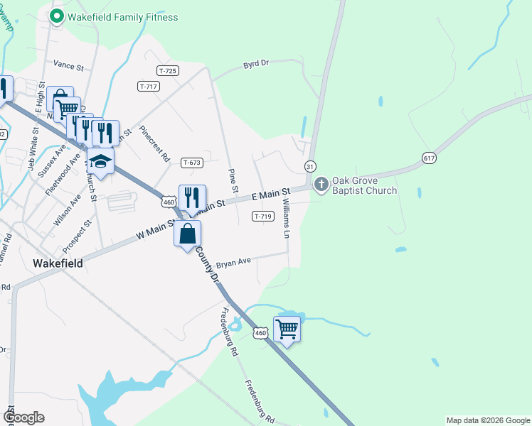 map of restaurants, bars, coffee shops, grocery stores, and more near 115 South Street in Wakefield