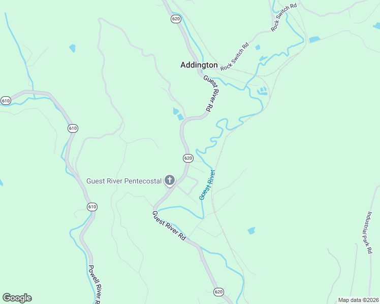 map of restaurants, bars, coffee shops, grocery stores, and more near 5822 Guest River Road in Norton