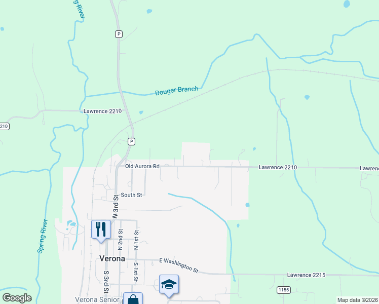 map of restaurants, bars, coffee shops, grocery stores, and more near 426 Old Aurora Road in Verona