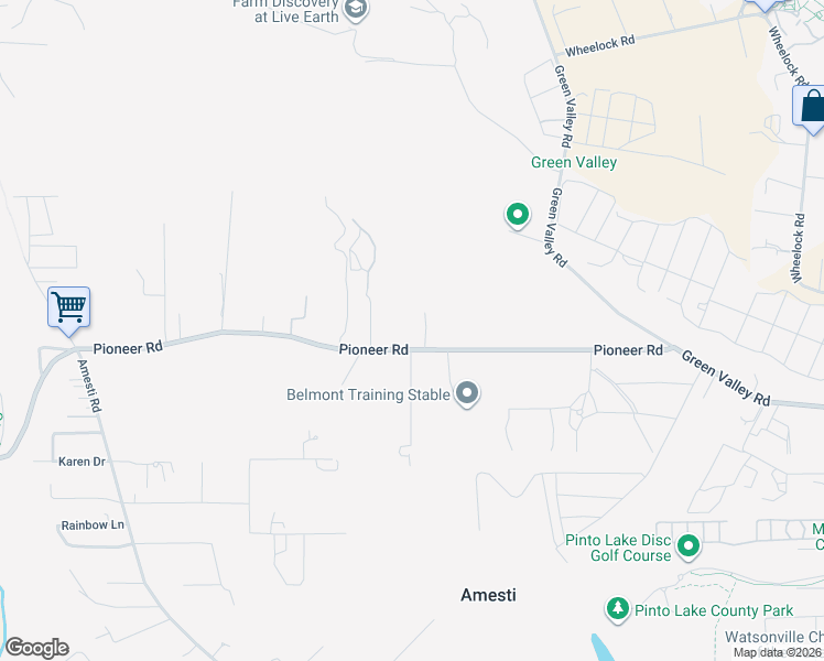 map of restaurants, bars, coffee shops, grocery stores, and more near 158 Pioneer Road in Watsonville