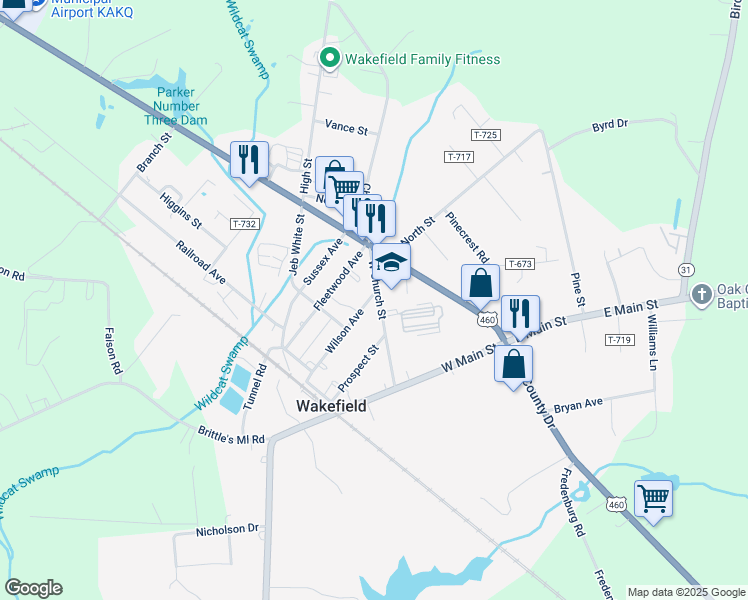 map of restaurants, bars, coffee shops, grocery stores, and more near 105 Wilson Avenue in Wakefield