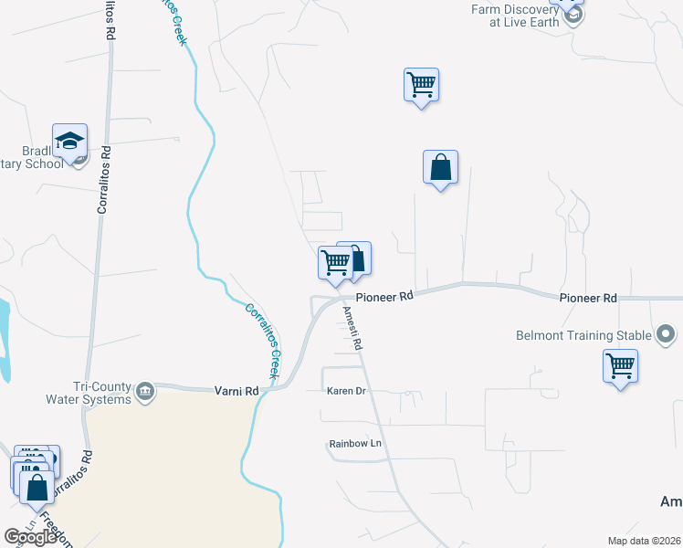 map of restaurants, bars, coffee shops, grocery stores, and more near 1014 Amesti Road in Watsonville