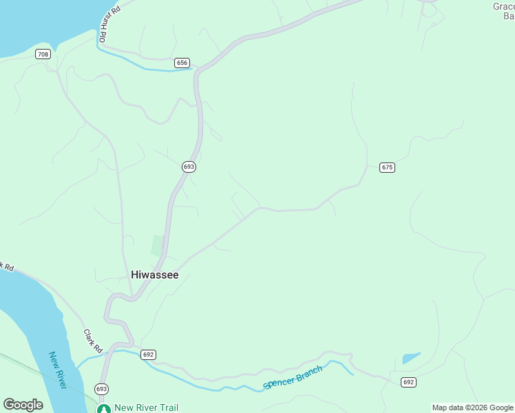 map of restaurants, bars, coffee shops, grocery stores, and more near 4917 Little Irish Road in Hiwassee