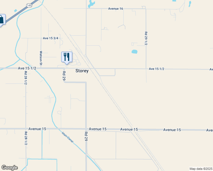 map of restaurants, bars, coffee shops, grocery stores, and more near 15387 Santa Fe Drive in Madera