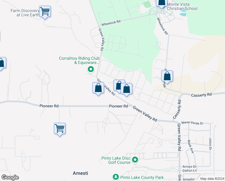 map of restaurants, bars, coffee shops, grocery stores, and more near 1030 Green Valley Road in Watsonville