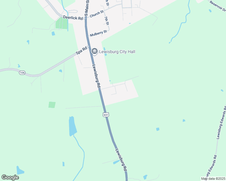 map of restaurants, bars, coffee shops, grocery stores, and more near 185 Coffee Tree Street in Lewisburg