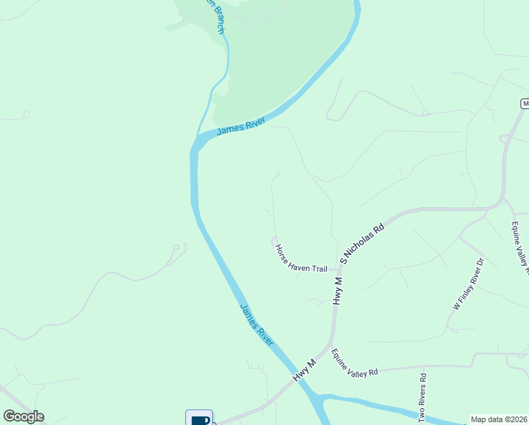 map of restaurants, bars, coffee shops, grocery stores, and more near 2077 Horse Haven Trail in Nixa
