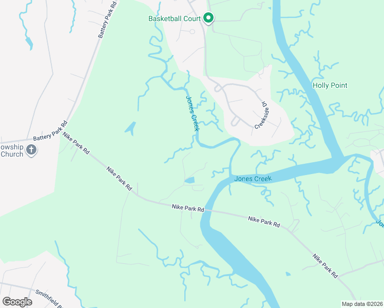 map of restaurants, bars, coffee shops, grocery stores, and more near 12101 Fenwood Court in Smithfield