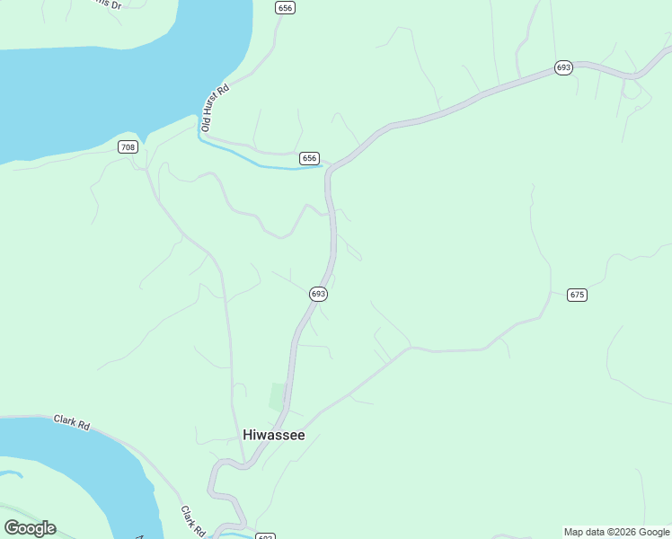 map of restaurants, bars, coffee shops, grocery stores, and more near 2420 Julia Simpkins Road in Hiwassee