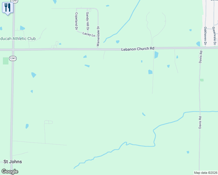 map of restaurants, bars, coffee shops, grocery stores, and more near 850 Lebanon Church Road in Paducah